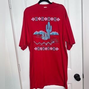 VNTG Single Stitch Cactus Southwest Print Sleep Shirt